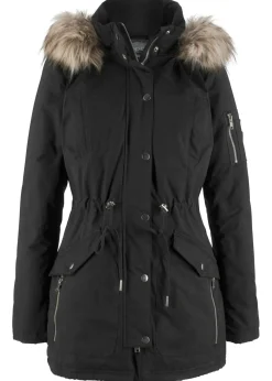 bonprix bonprix Parka cálida, forrada Negro Sale