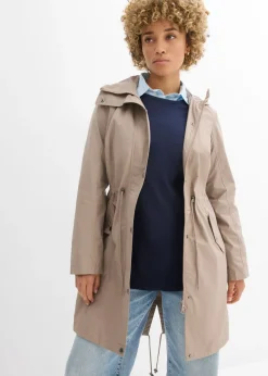 bonprix bonprix Parka con capucha Marrón grisáceo Online