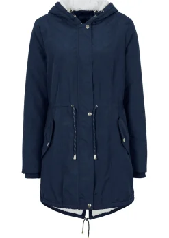 bonprix bonprix Parka con forro polar Azul oscuro
