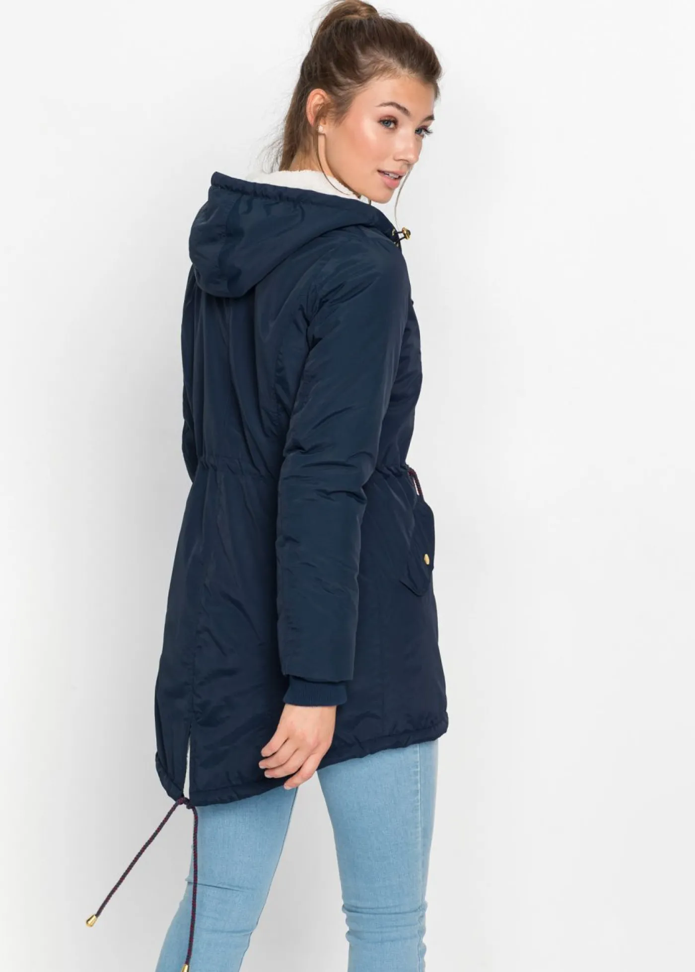 bonprix bonprix Parka con forro polar Azul oscuro