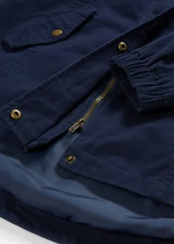 bonprix bonprix Parka de entretiempo de algodón con capucha estampada Azul marino New