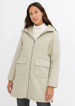 bonprix bonprix Parka de invierno ancha, con capucha y forro polar Verde aceite Hot