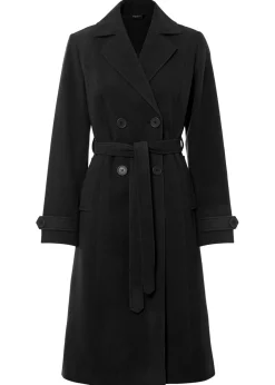 bonprix bonprix Parka de invierno con look de lana Negro Clearance
