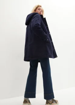 bonprix bonprix Parka de pana con forro suave Azul marino Best