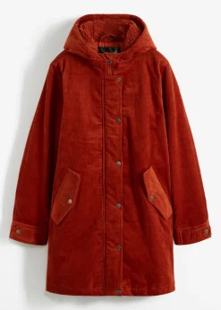 bonprix bonprix Parka de pana con forro suave óxido Online