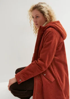 bonprix bonprix Parka de pana con forro suave óxido Online