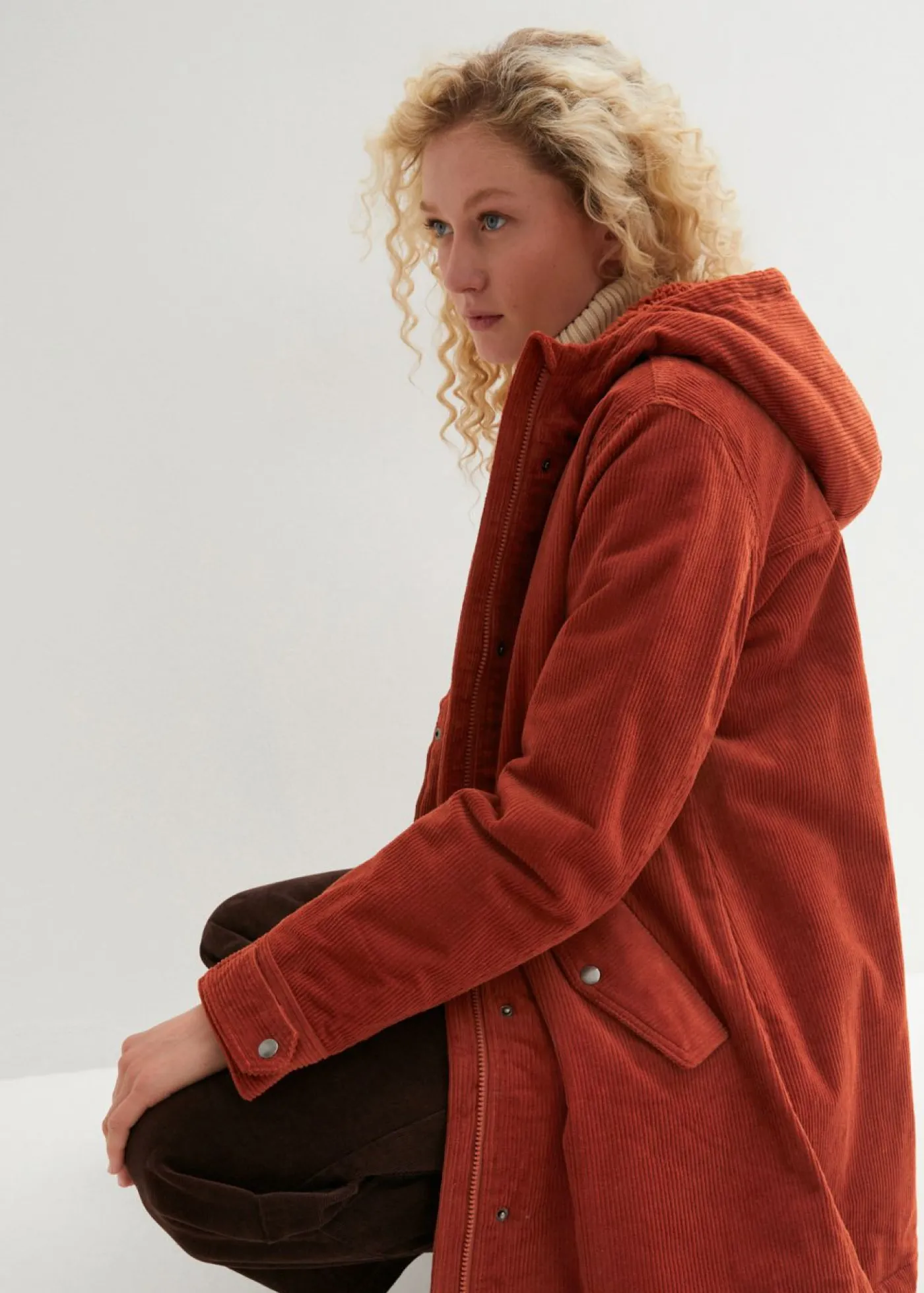 bonprix bonprix Parka de pana con forro suave óxido Online