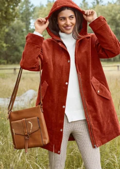 bonprix bonprix Parka de pana con forro suave óxido Online
