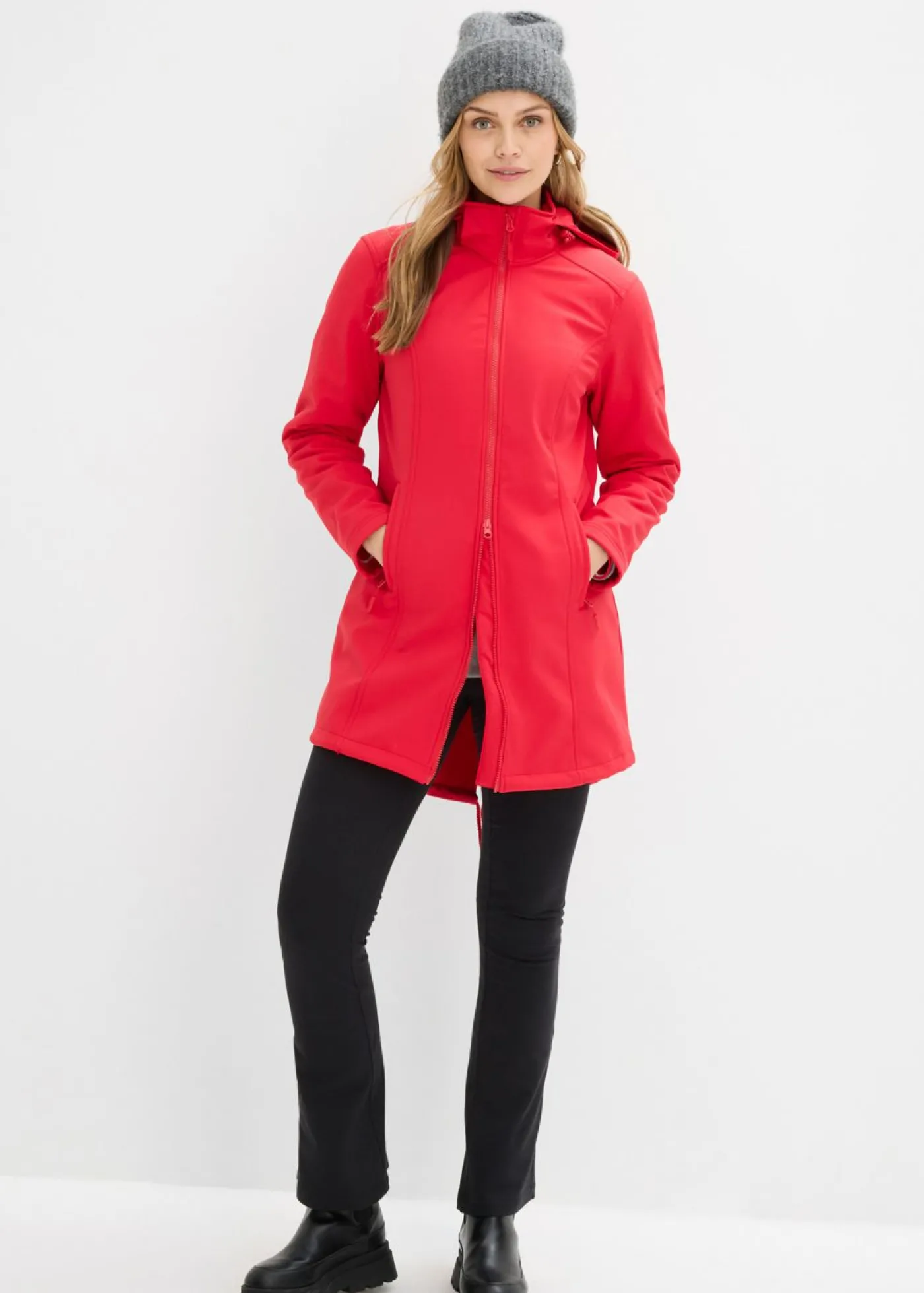 bonprix bonprix Parka de softshell repelente al agua Rojo Best