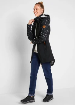 bonprix bonprix Parka funcional de softshell con forro polar suave Negro estampado Outlet