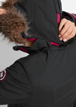 bonprix bonprix Parka funcional impermeable, guateada Negro Discount