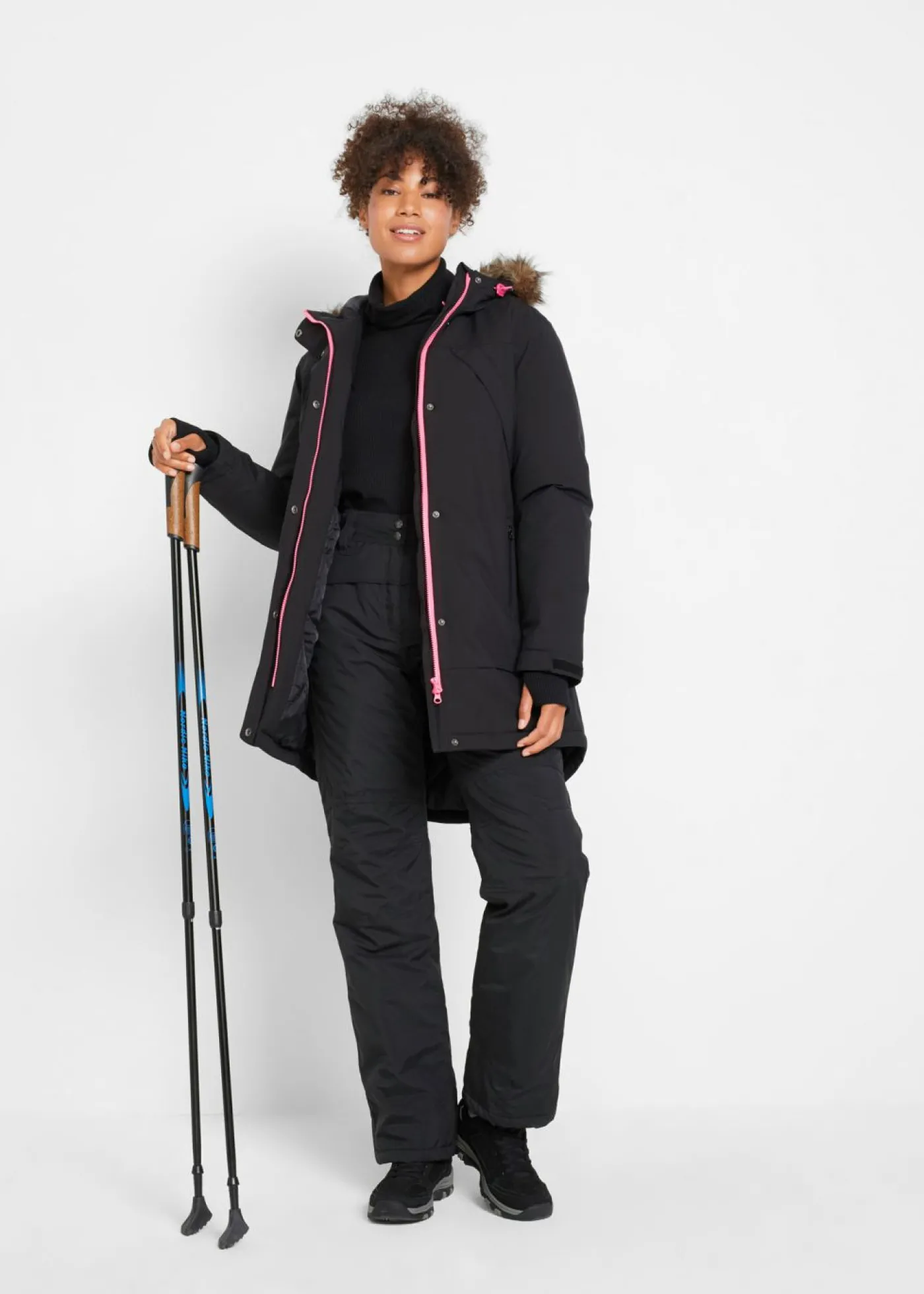 bonprix bonprix Parka funcional impermeable Negro Clearance