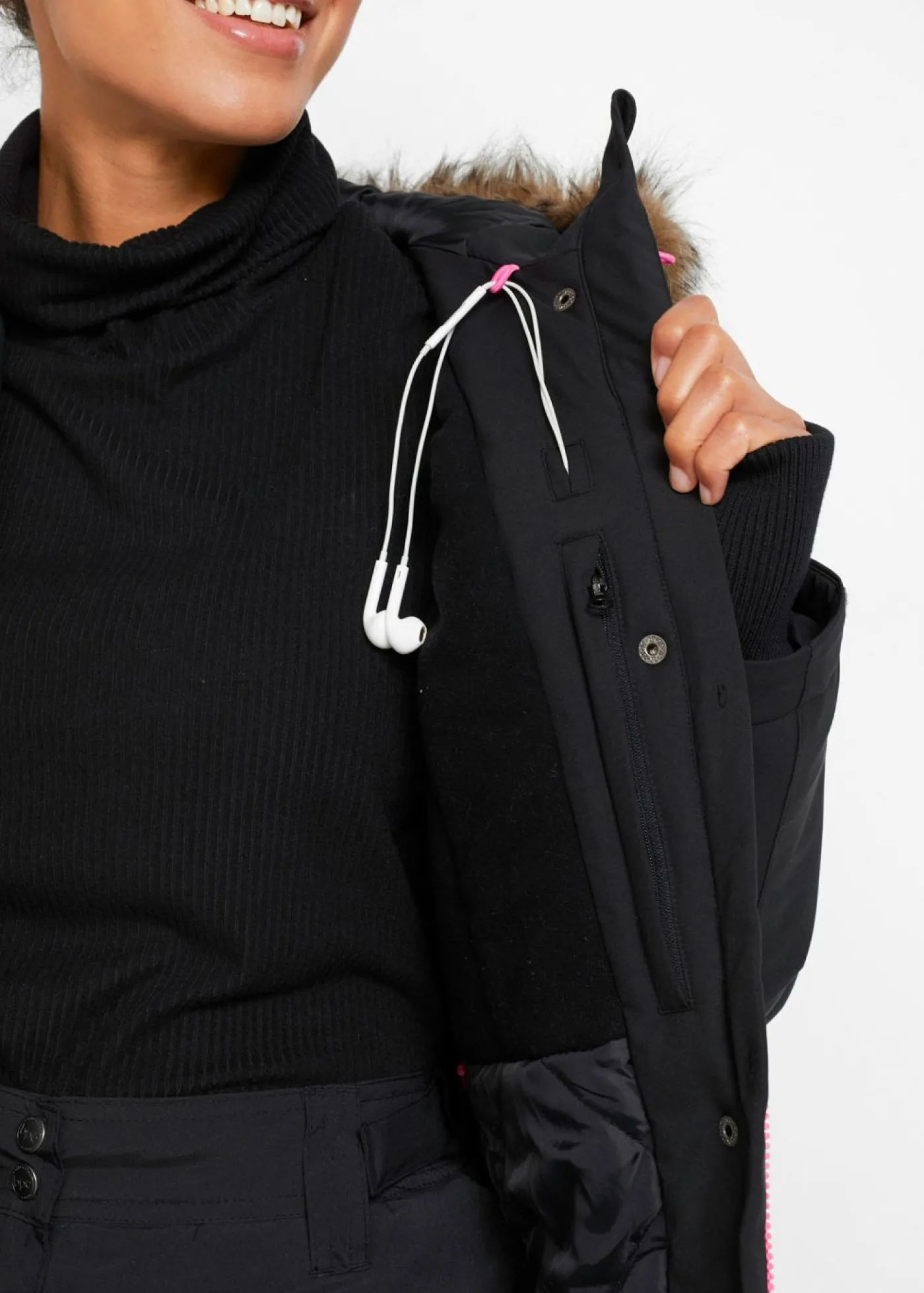 bonprix bonprix Parka funcional impermeable Negro Clearance