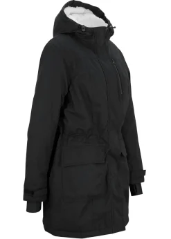 bonprix bonprix Parka funcional impermeable con forro de peluche en la capucha Negro Sale