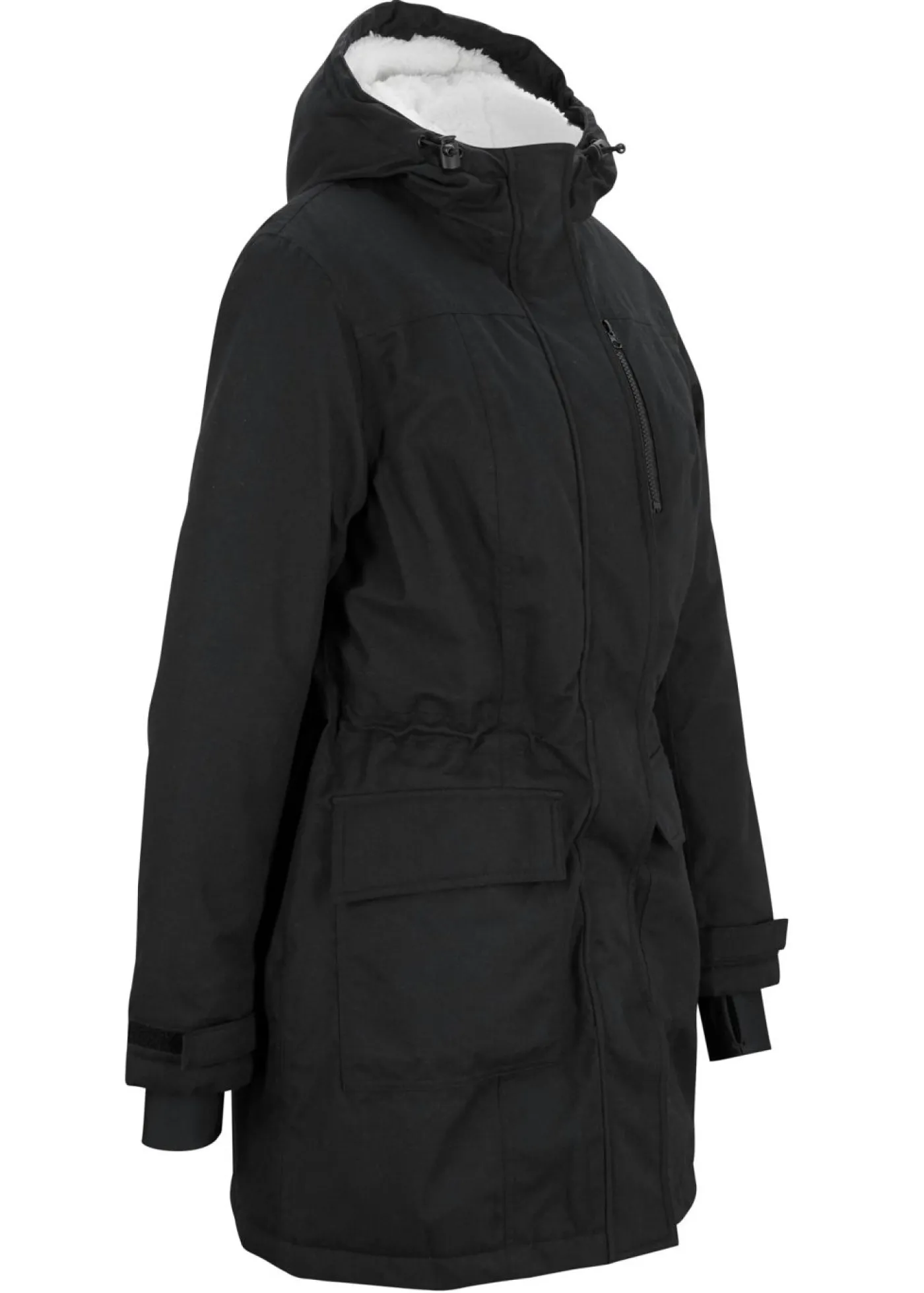 bonprix bonprix Parka funcional impermeable con forro de peluche en la capucha Negro Sale