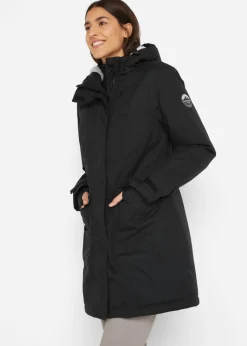 bonprix bonprix Parka funcional impermeable con forro de peluche en la capucha Negro Sale