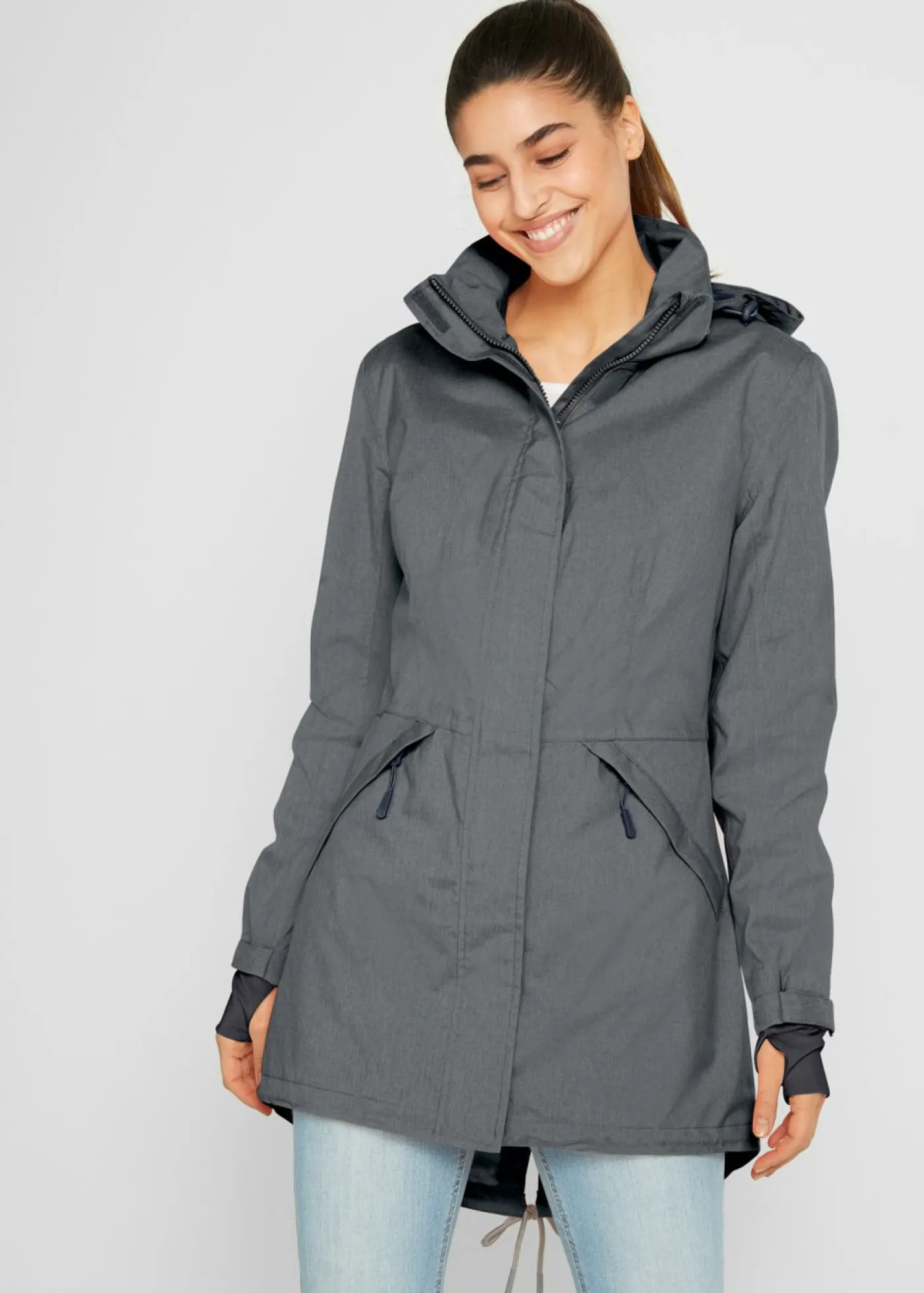 bonprix bonprix Parka funcional impermeable pizarra jaspeado Sale