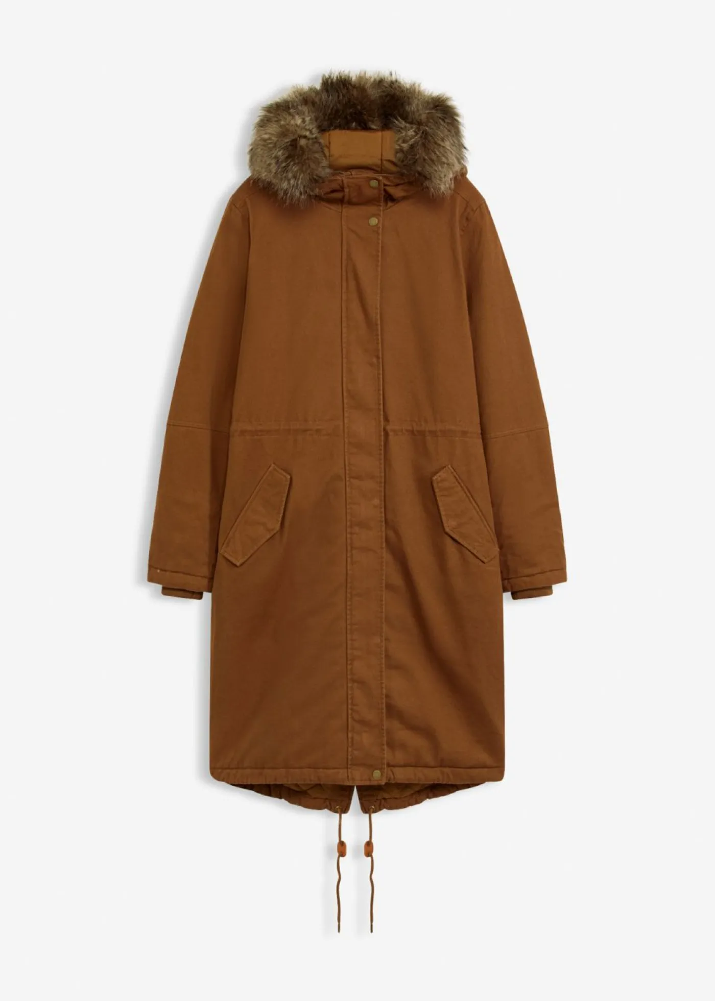 bonprix bonprix Parka larga acolchada Marrón coñac Discount