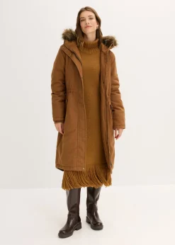 bonprix bonprix Parka larga acolchada Marrón coñac Discount