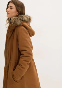 bonprix bonprix Parka larga acolchada Marrón coñac Discount