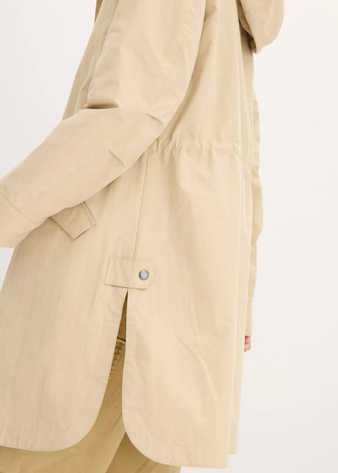 bonprix bonprix Parka larga con capucha Beige New