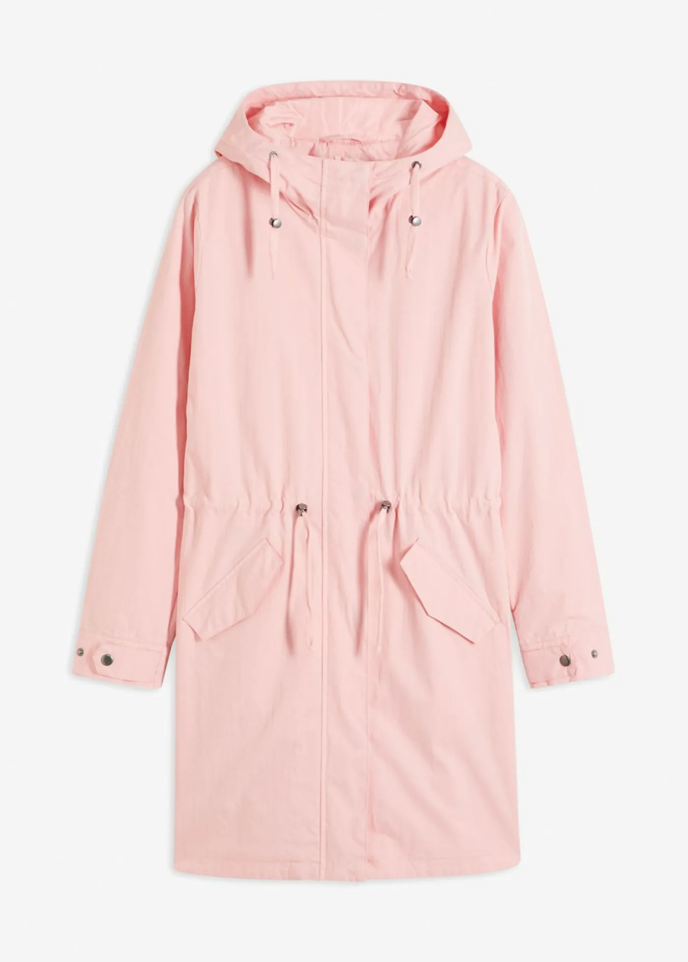 bonprix bonprix Parka larga con capucha rosa pálido Clearance
