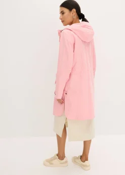 bonprix bonprix Parka larga con capucha rosa pálido Clearance