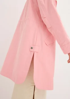 bonprix bonprix Parka larga con capucha rosa pálido Clearance