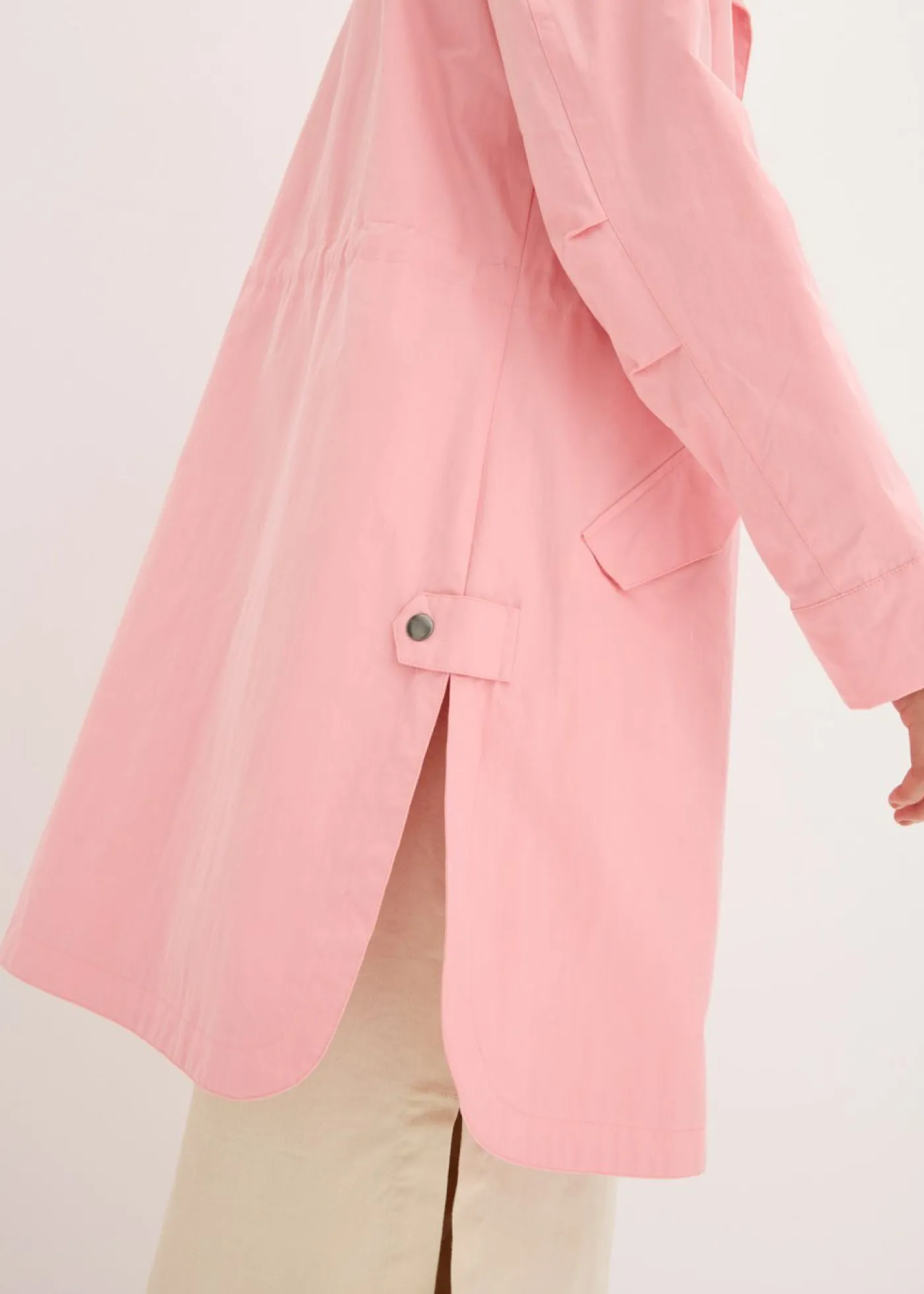 bonprix bonprix Parka larga con capucha rosa pálido Clearance