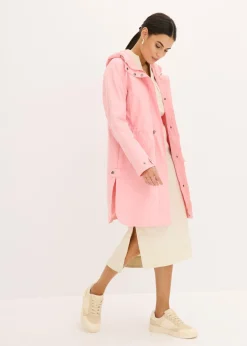 bonprix bonprix Parka larga con capucha rosa pálido Clearance