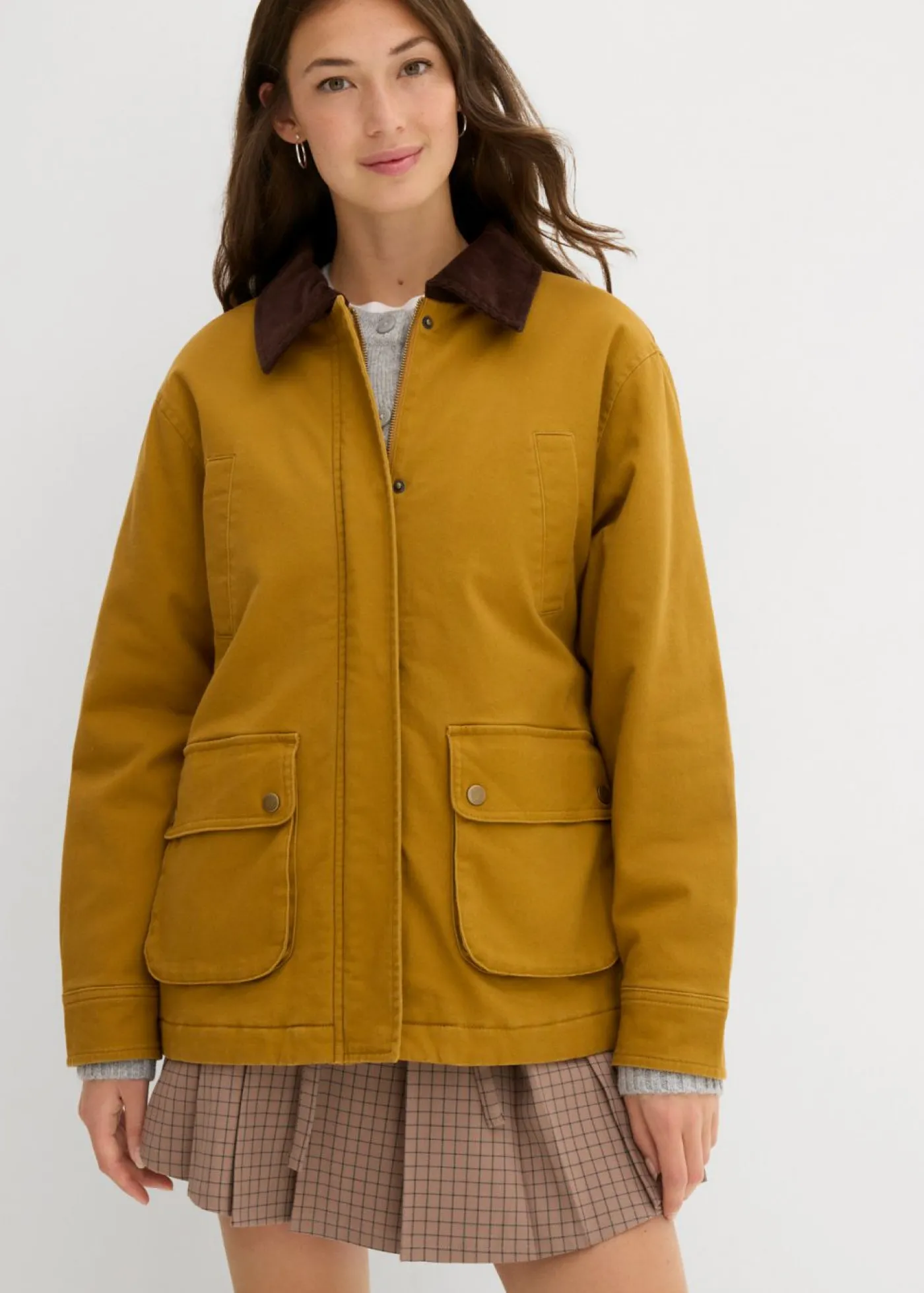 bonprix bonprix Parka oversize marrón dorado-marrón oscuro Clearance