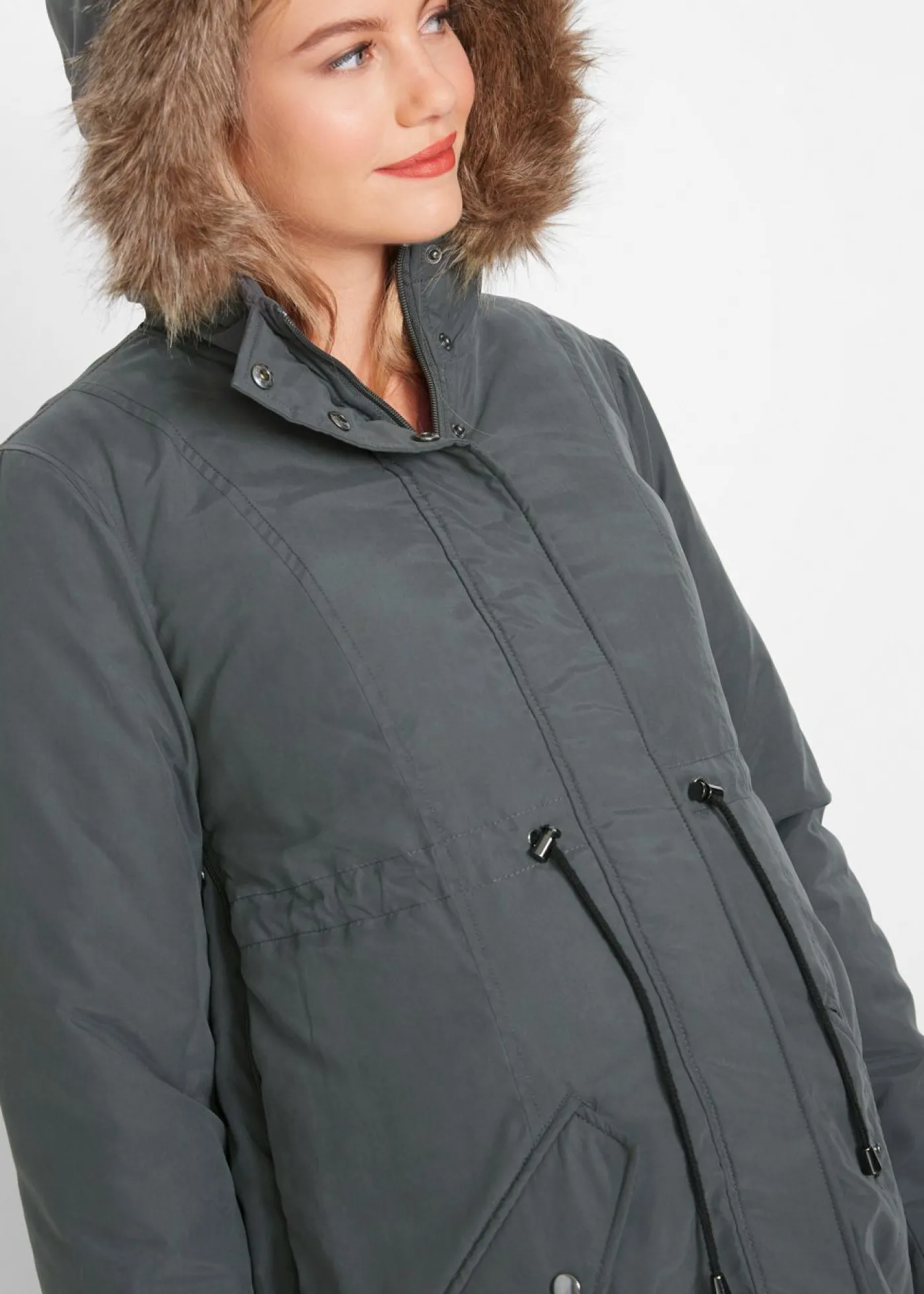 bonprix bonprix Parka premamá 3 en 1 con inserto de porteo Gris oscuro Clearance