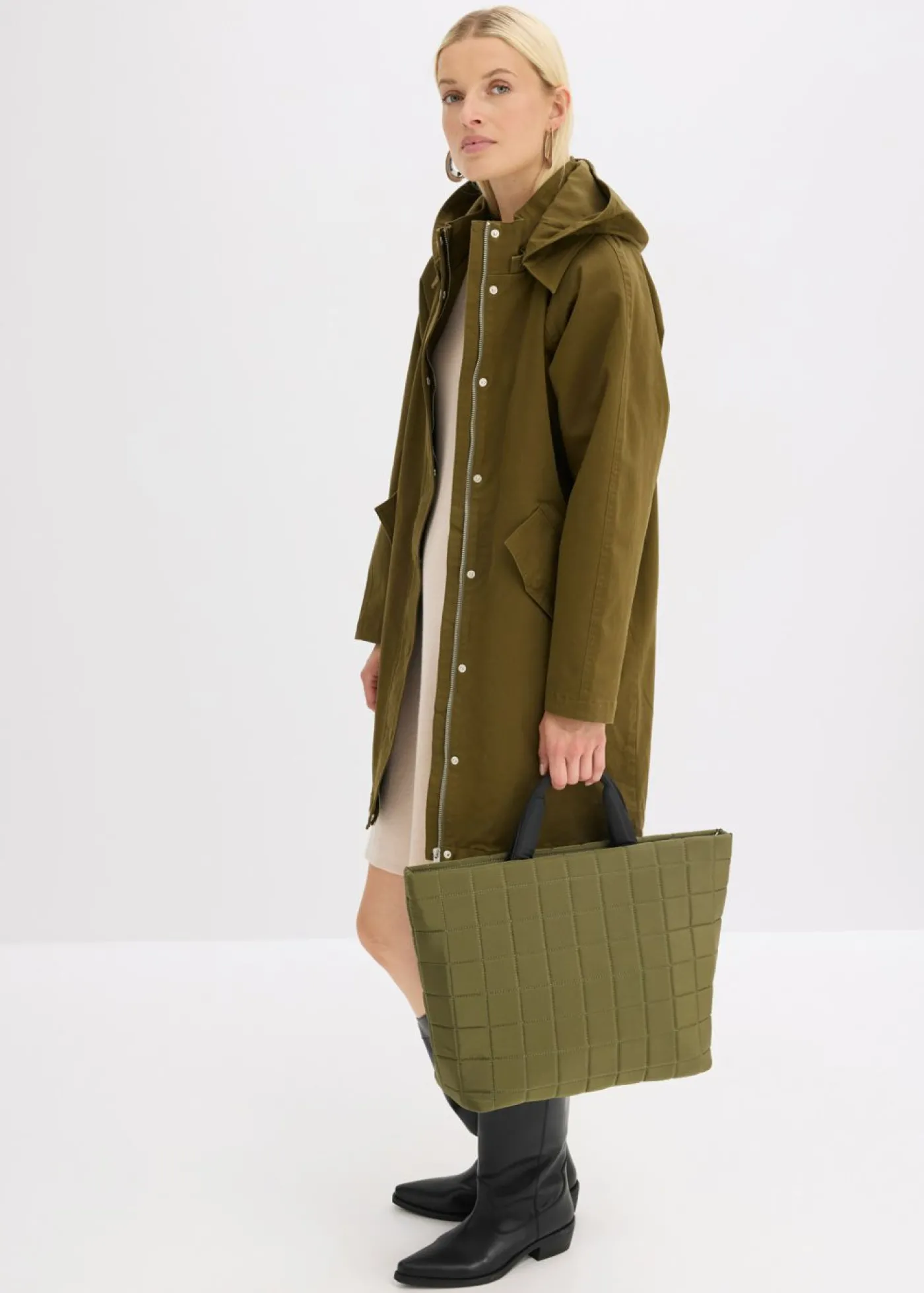 bonprix bonprix Parka repelente al agua Oliva Clearance