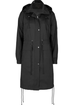 bonprix bonprix Parka tipo gabardina con bolsillos grandes Negro