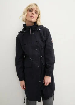 bonprix bonprix Parka tipo gabardina con bolsillos grandes Negro