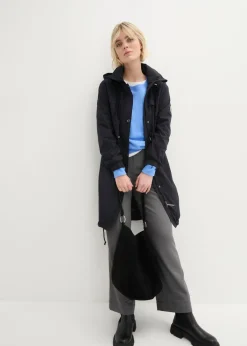 bonprix bonprix Parka tipo gabardina con bolsillos grandes Negro