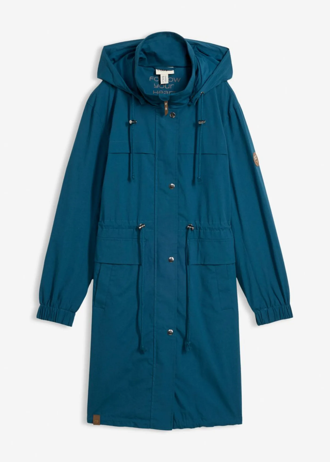 bonprix bonprix Parka tipo gabardina con bolsillos grandes Petróleo azul Hot