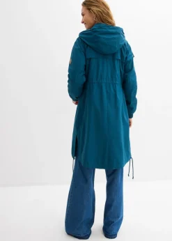 bonprix bonprix Parka tipo gabardina con bolsillos grandes Petróleo azul Hot