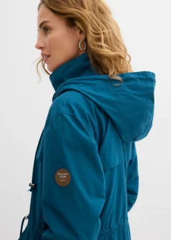 bonprix bonprix Parka tipo gabardina con bolsillos grandes Petróleo azul Hot