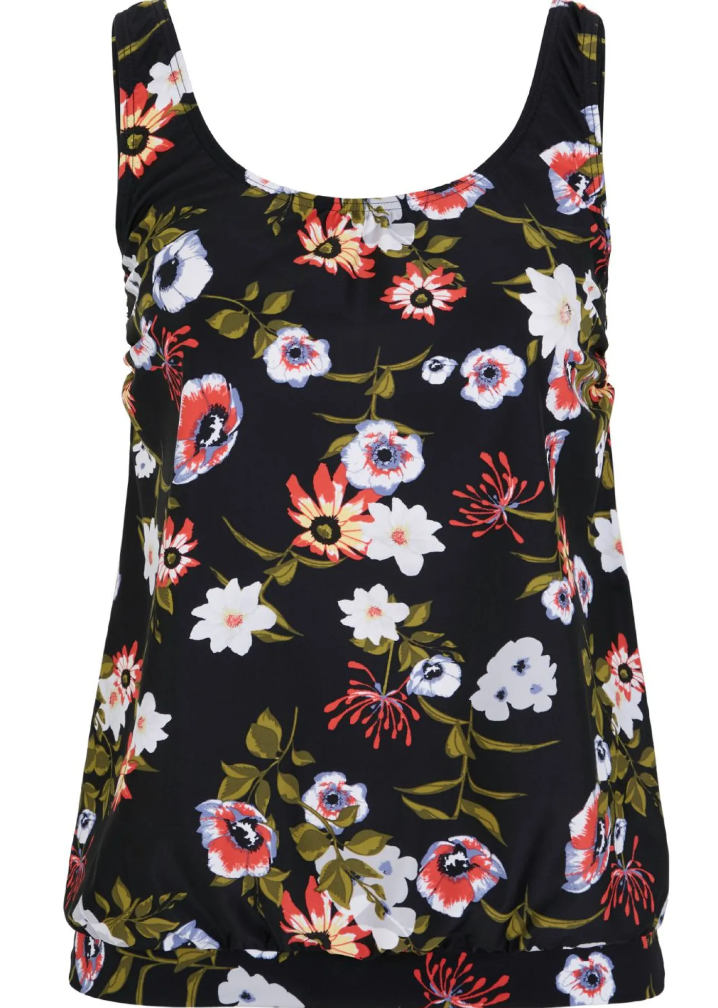 bonprix bonprix Parte superior de tankini de poliamida reciclada Negro de flores Sale