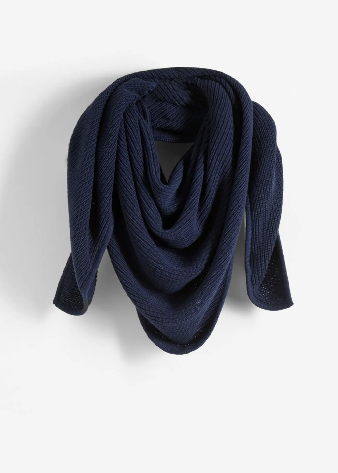 bonprix bonprix Pañuelo triangular de algodón puro Azul marino Online