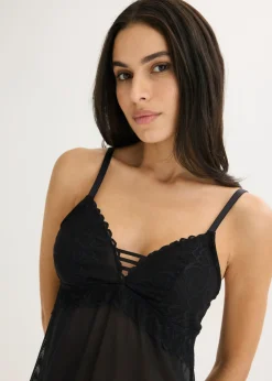 bonprix bonprix Picardías sin aros con encaje de corazones Negro Sale