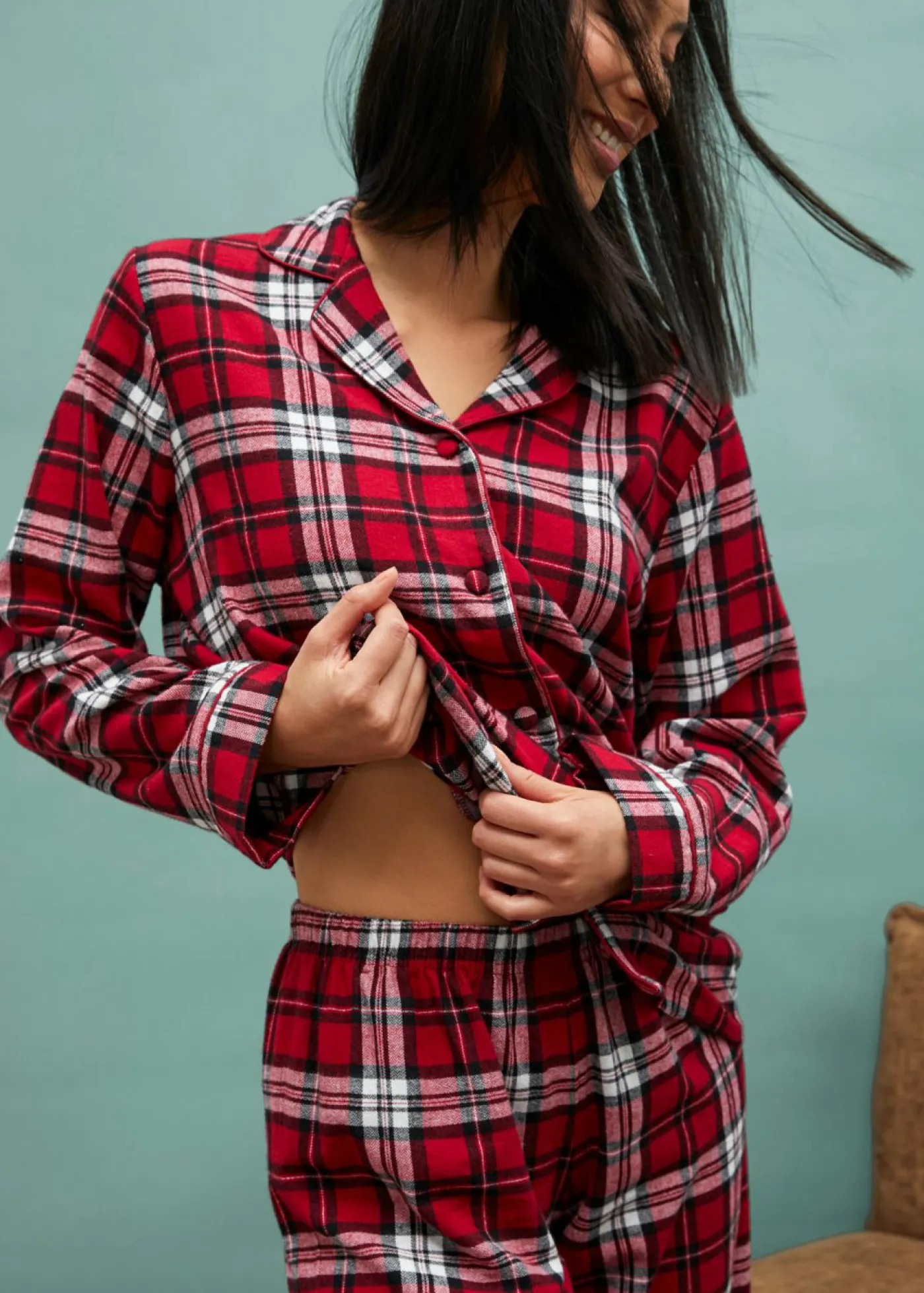 bonprix bonprix Pijama Rojo atardecer de cuadros New