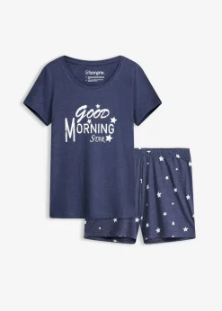 bonprix bonprix Pijama corto Azul marino jaspeado New
