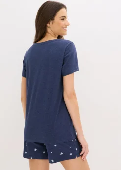 bonprix bonprix Pijama corto Azul marino jaspeado New