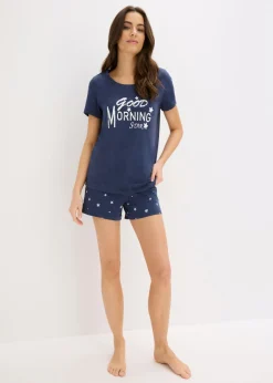 bonprix bonprix Pijama corto Azul marino jaspeado New