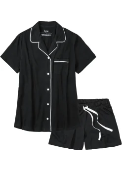 bonprix bonprix Pijama corto con botones Negro