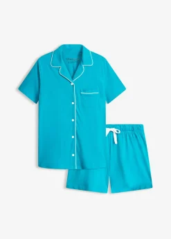 bonprix bonprix Pijama corto con botones Azul laguna Outlet