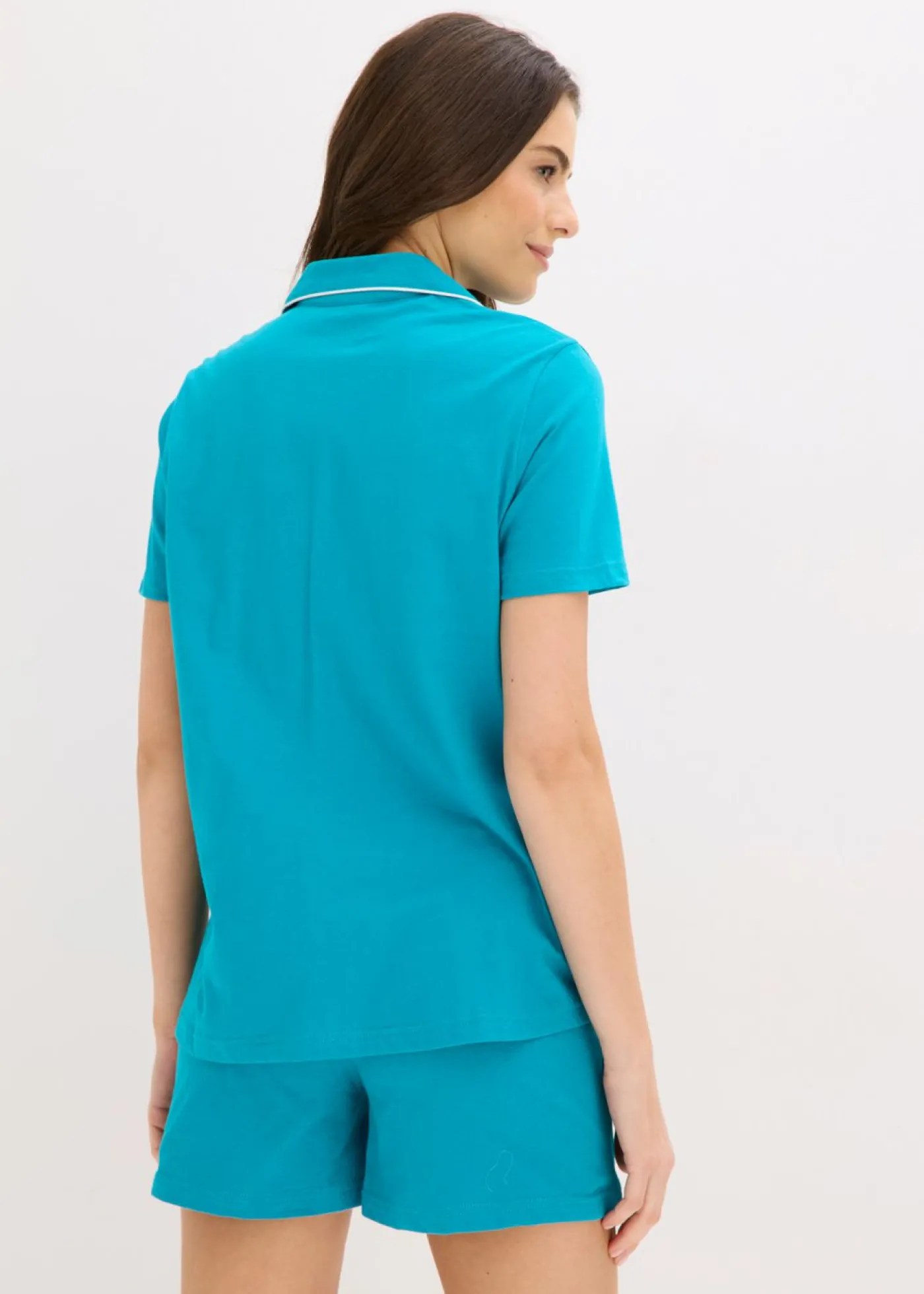 bonprix bonprix Pijama corto con botones Azul laguna Outlet