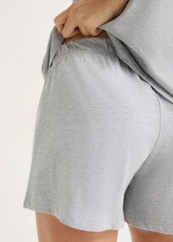 bonprix bonprix Pijama corto con botones Gris claro jaspeado New